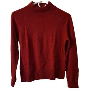 Jorive Cashmere Womens Mock Turtleneck Pullover Red Sweater